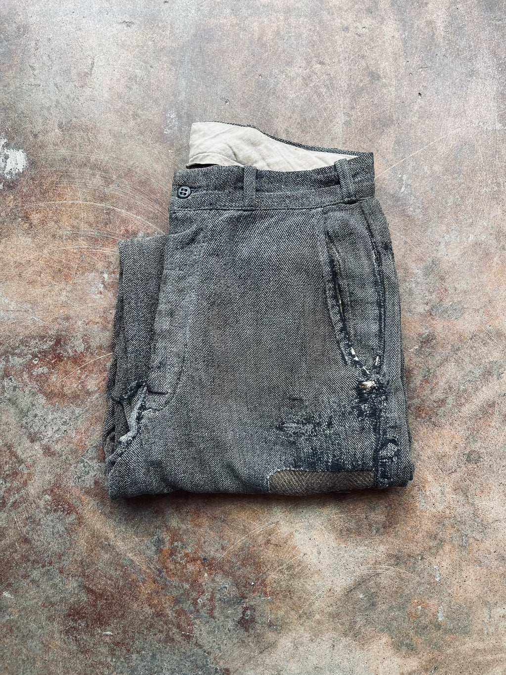 1930’s-40’s Salt & Pepper Work Chino | 31X28