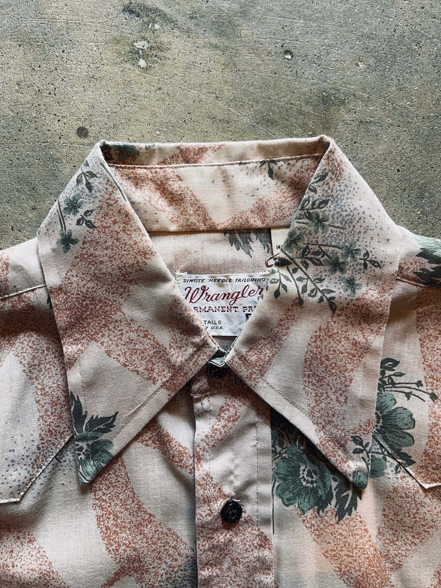 1970’s Wrangler Floral Print Western Shirt | Small