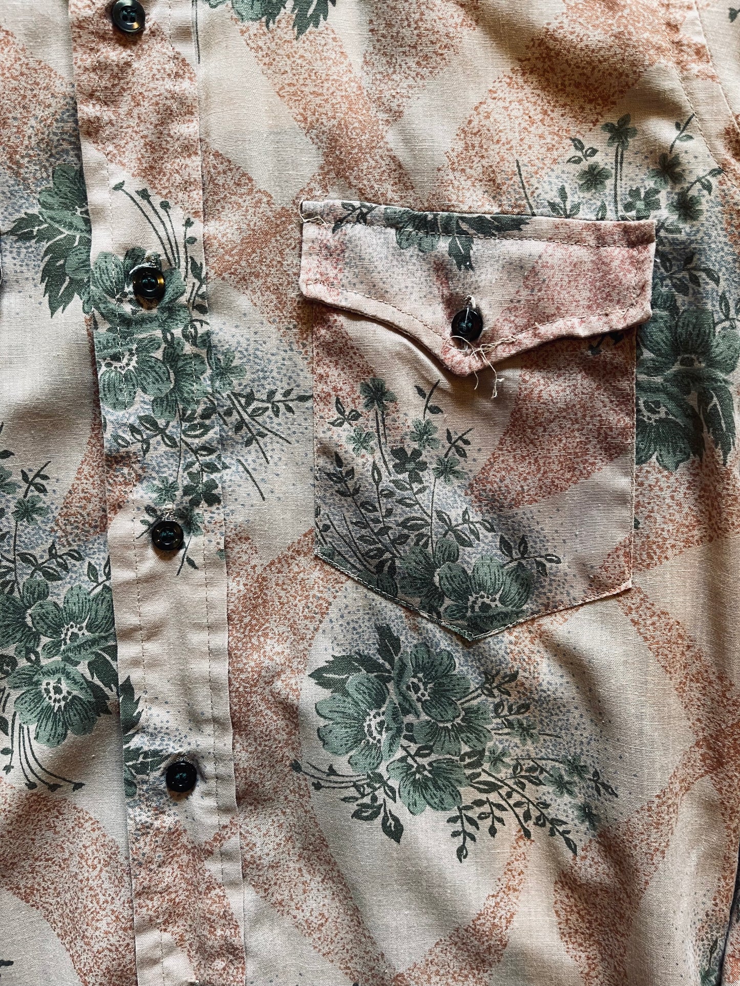 1970’s Wrangler Floral Print Western Shirt | Small