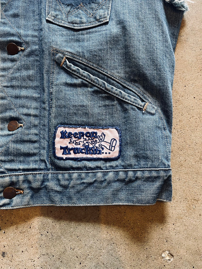 1970’s Wrangler Cut Off Selvedge Denim Vest | Medium