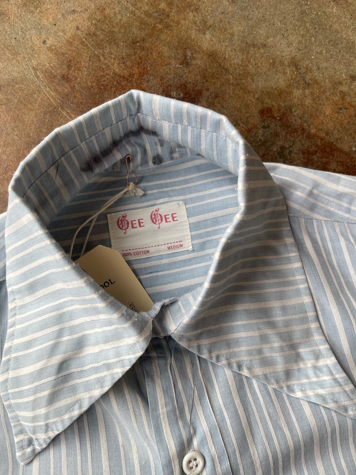 1970’s Gee Gee Point Collar Stripe Shirt | Medium