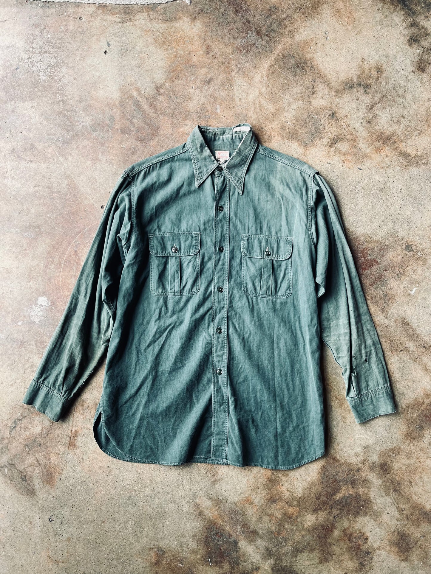 1940’s 5 Brother HBT Work Shirt | Large