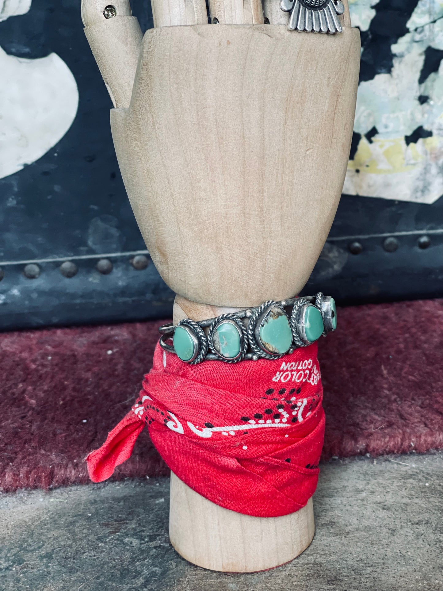 Vintage Southwestern Natural Turquoise Cuff