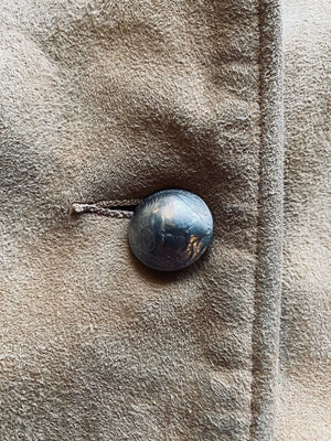 1950s Cresco Suede Coat, Buffalo Nickel Buttons | Small/Medium