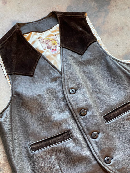 Vintage DeerWear Leather Western Vest | 42