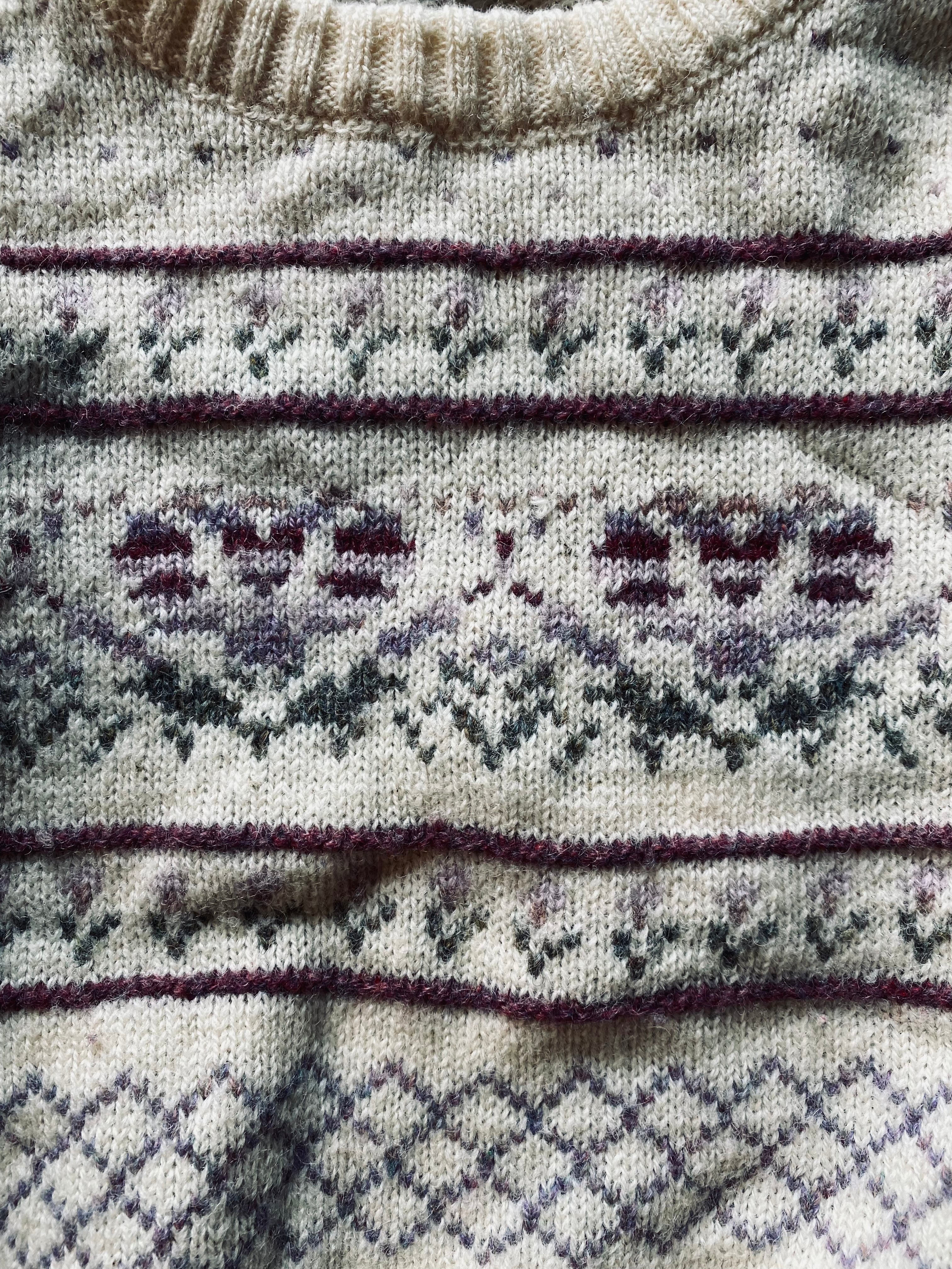 Vintage Lands End Floral Cropped Sweater | Small