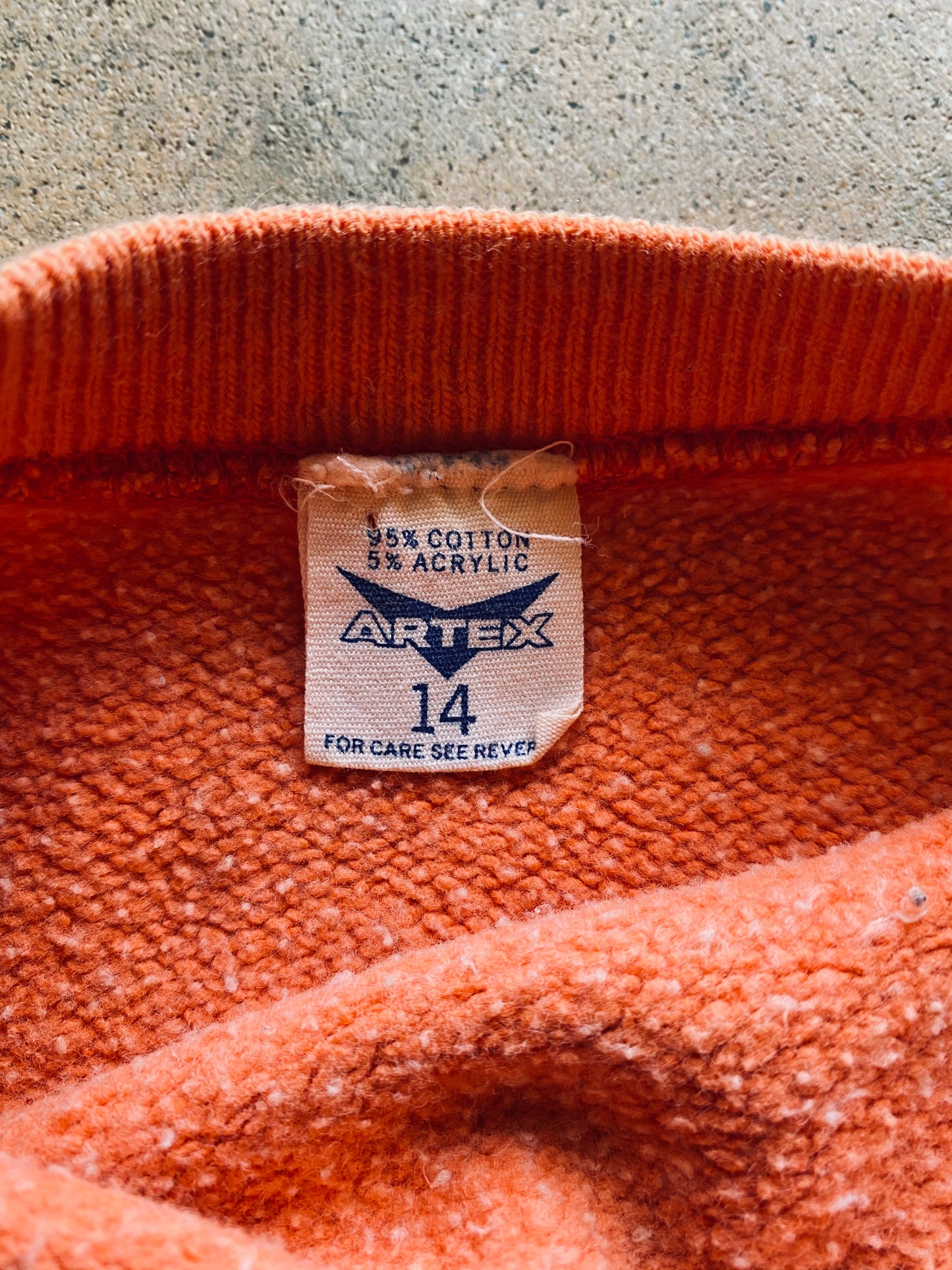 1970s Artex Brand Fleetridge School Sweatshirt | Kids 14