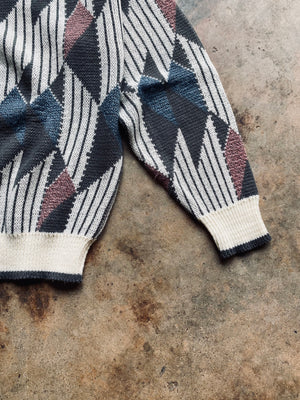 1980s Hennessy Geometric Knit Sweater