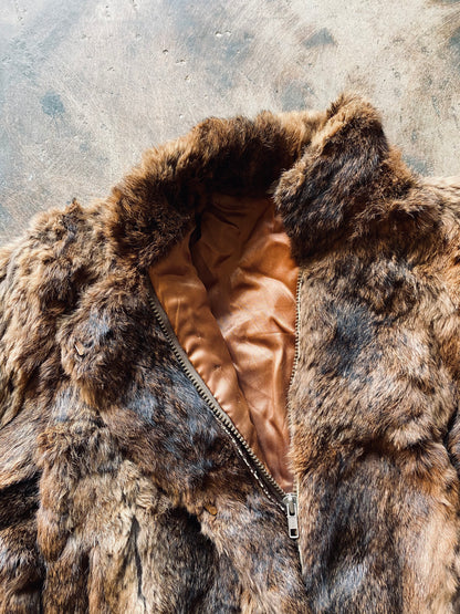 1980s Ada Fur Bomber Jacket | Small