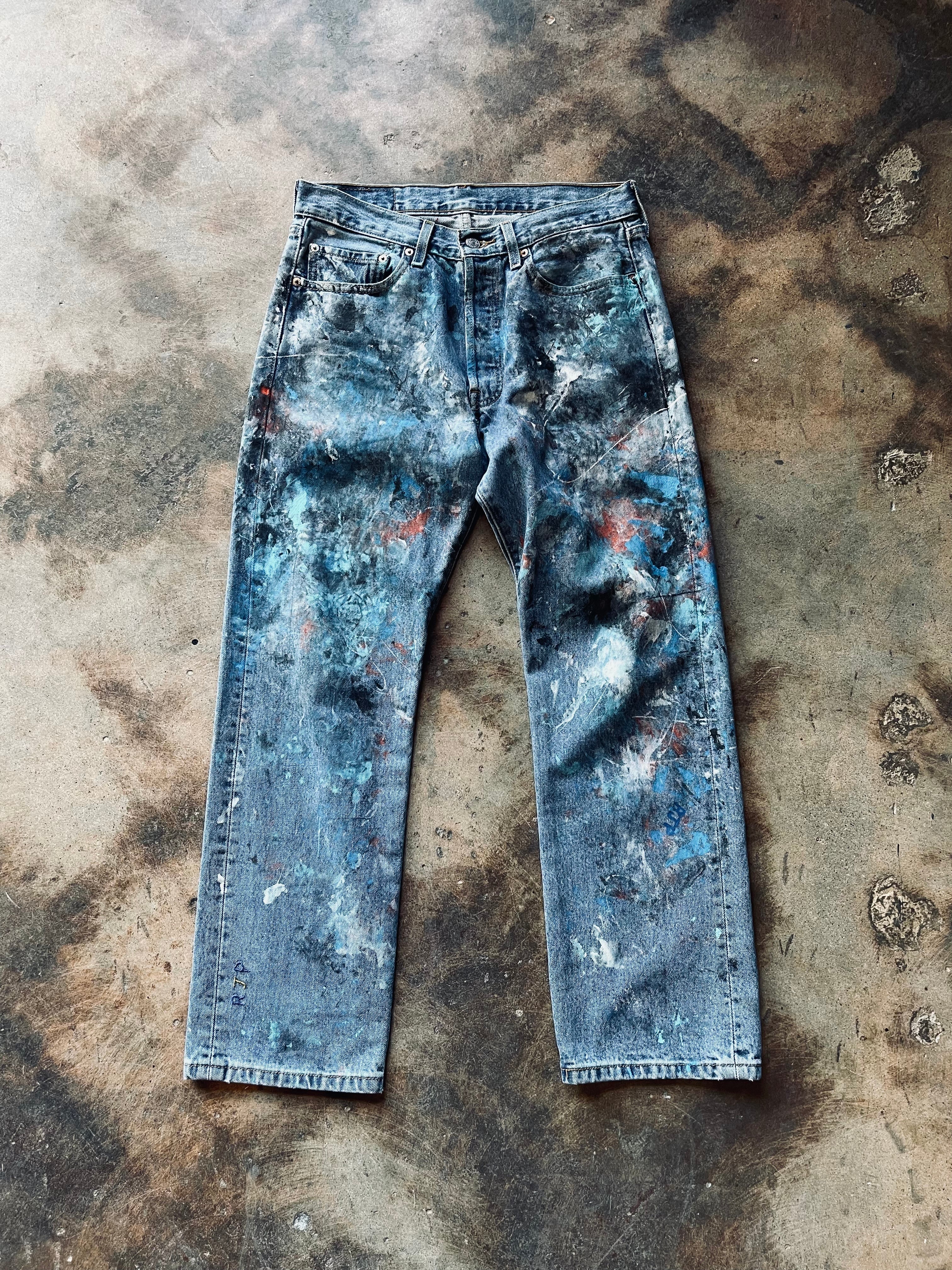 Painted levi jeans Clearance
