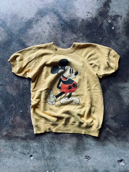 1950’s/60’s Mickey Mouse Raglan Short Sleeve Sweatshirt | Medium