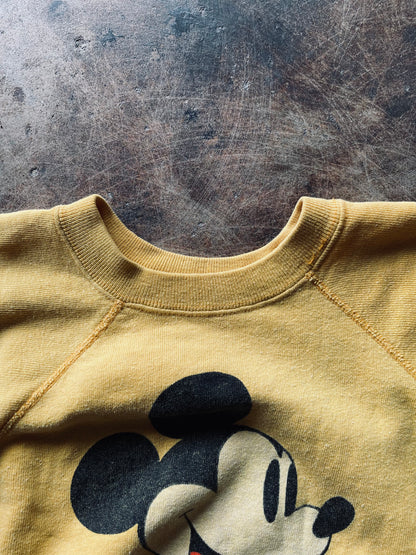 1950’s/60’s Mickey Mouse Raglan Short Sleeve Sweatshirt | Medium