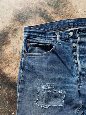 1980s Levi’s 501 Selvedge Mended Denim | 32X34