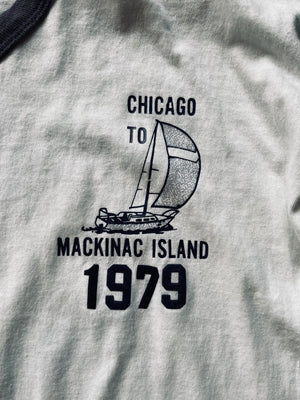 1979 Russell Athletic “Chicago to Mackinac Island Ringer Tee | Large