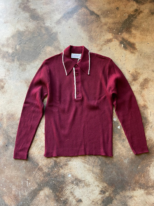 1970’s Jerslid Ribbed Knit Polo | Small