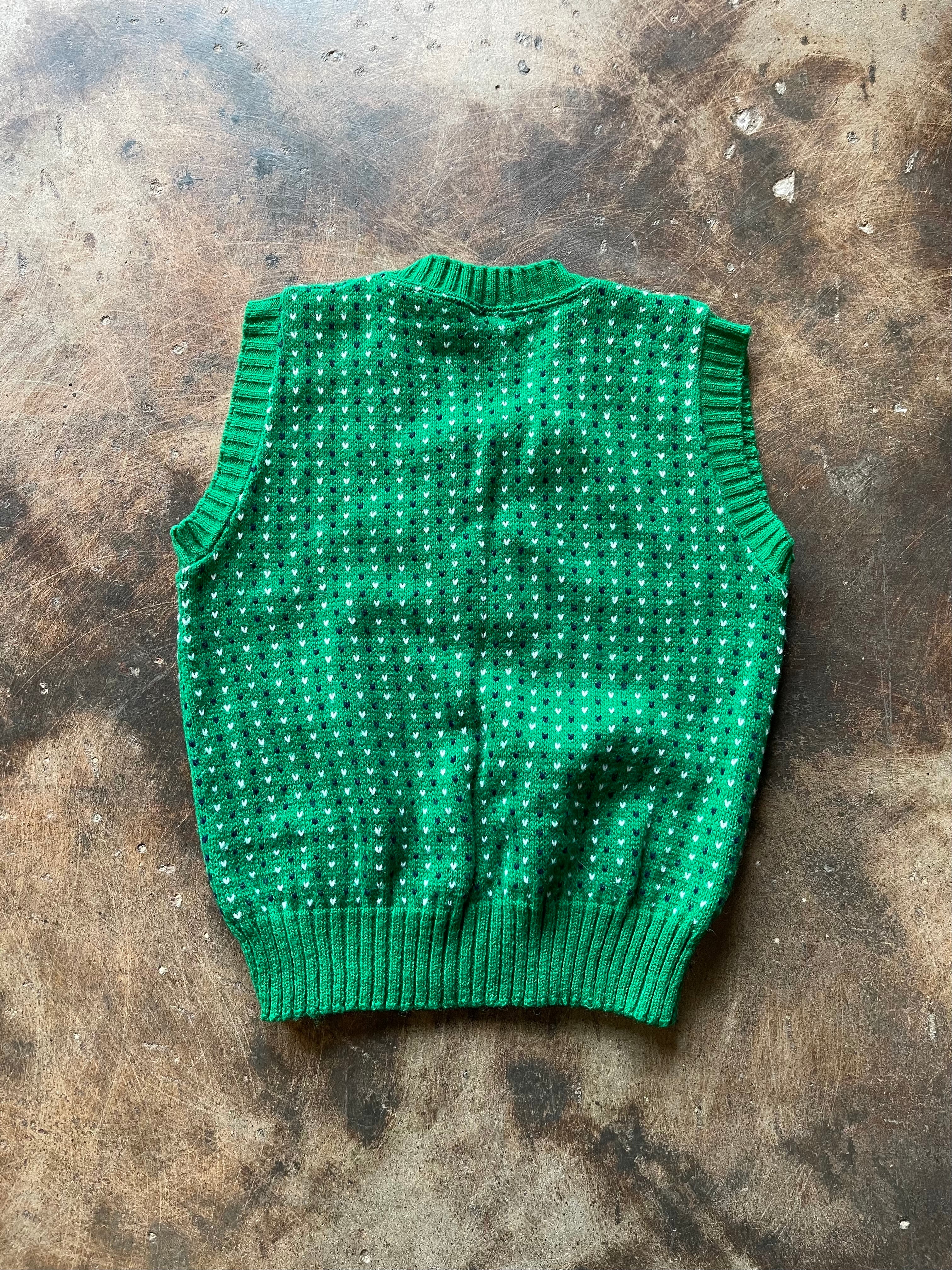 1980’s Sears Polka Dot Heart Knit Vest | X-Small