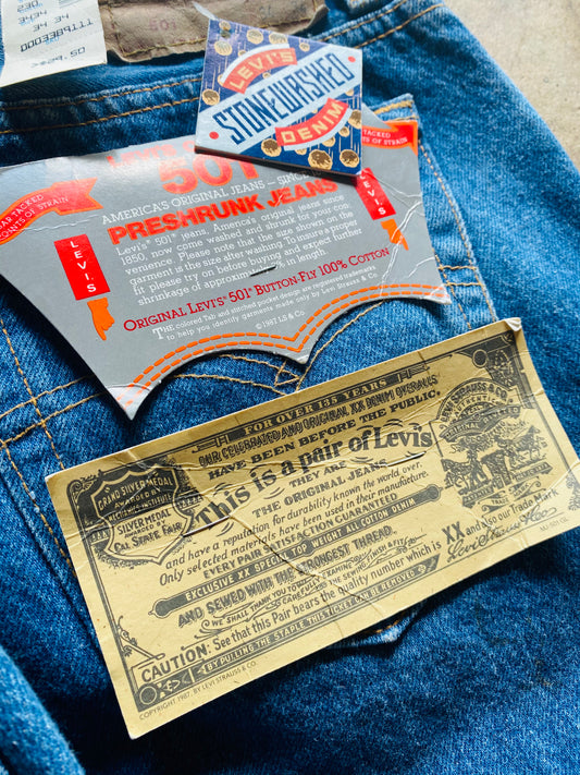 1987 Levi’s 501 Pre-Shrunk Stonewashed Denim