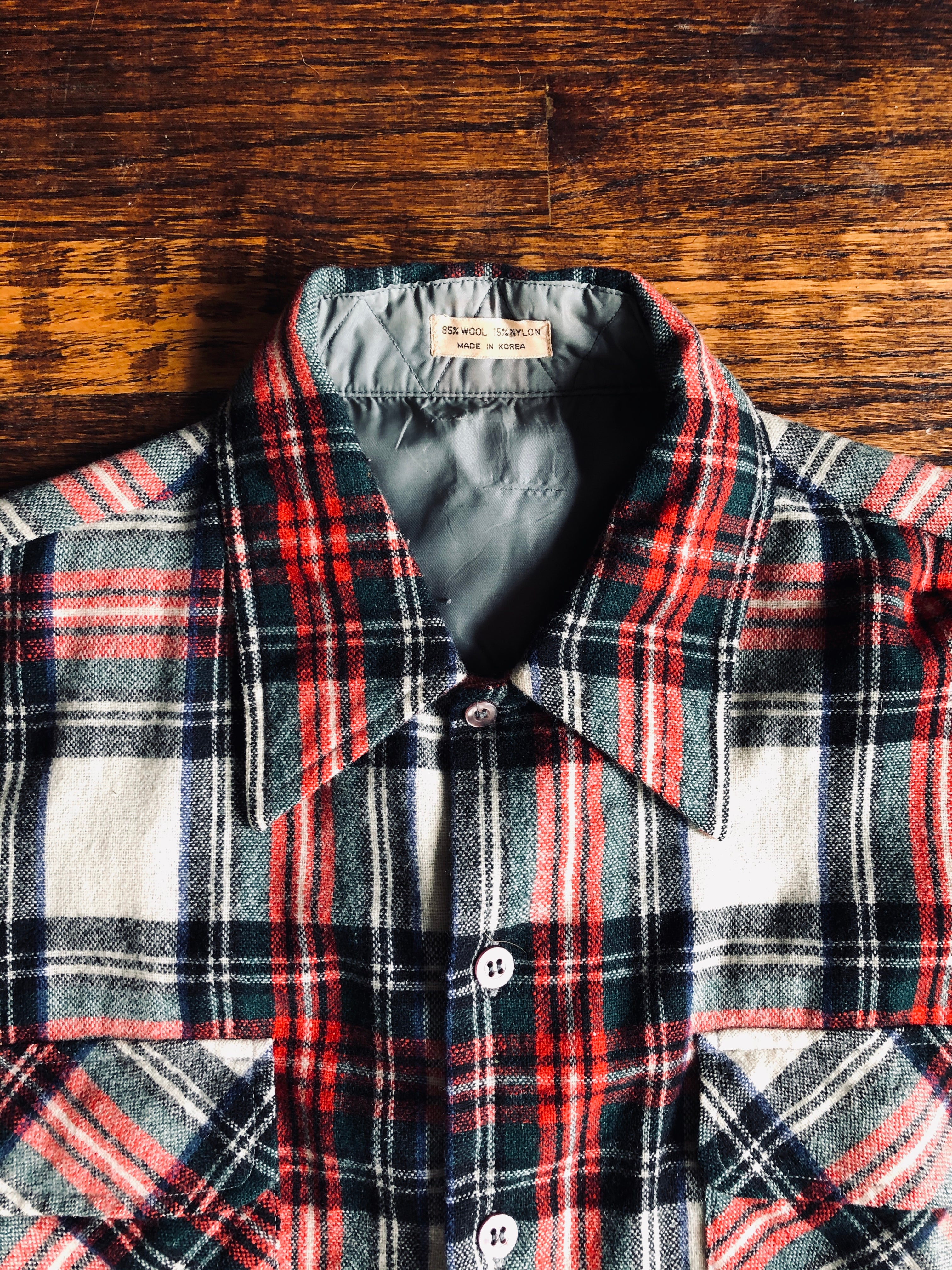1970’s Wool Plaid Shirt | Medium