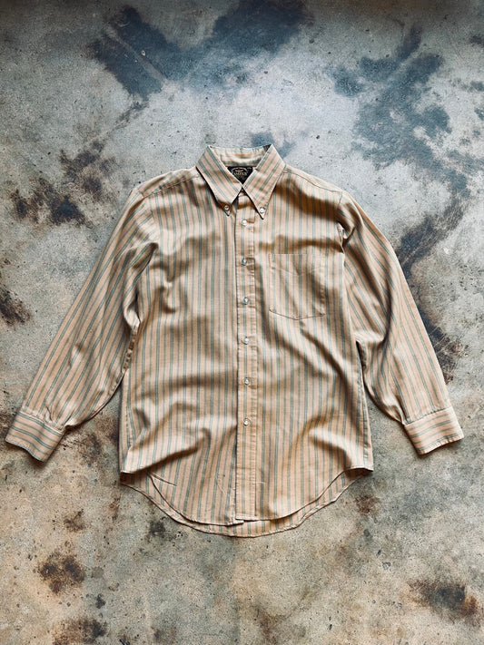 1970s Campus Striped Button Down