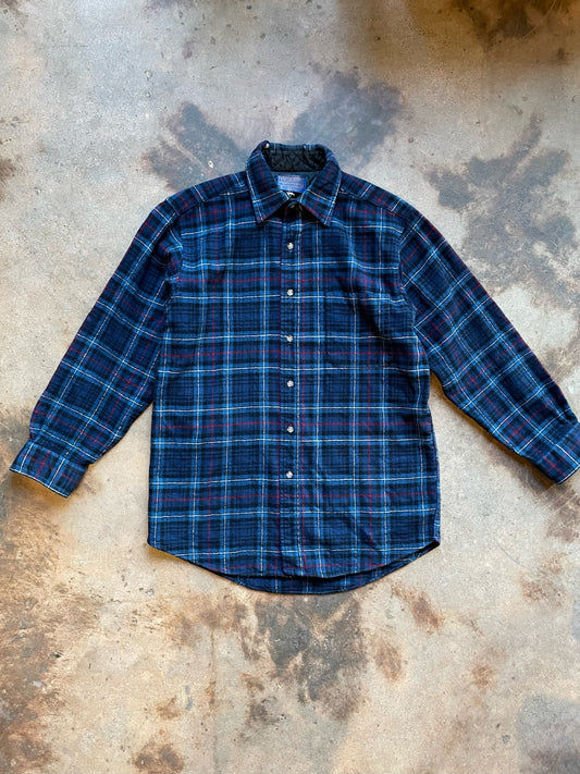 1980’s Pendleton Makenzie Blue Tartan Shirt | Small