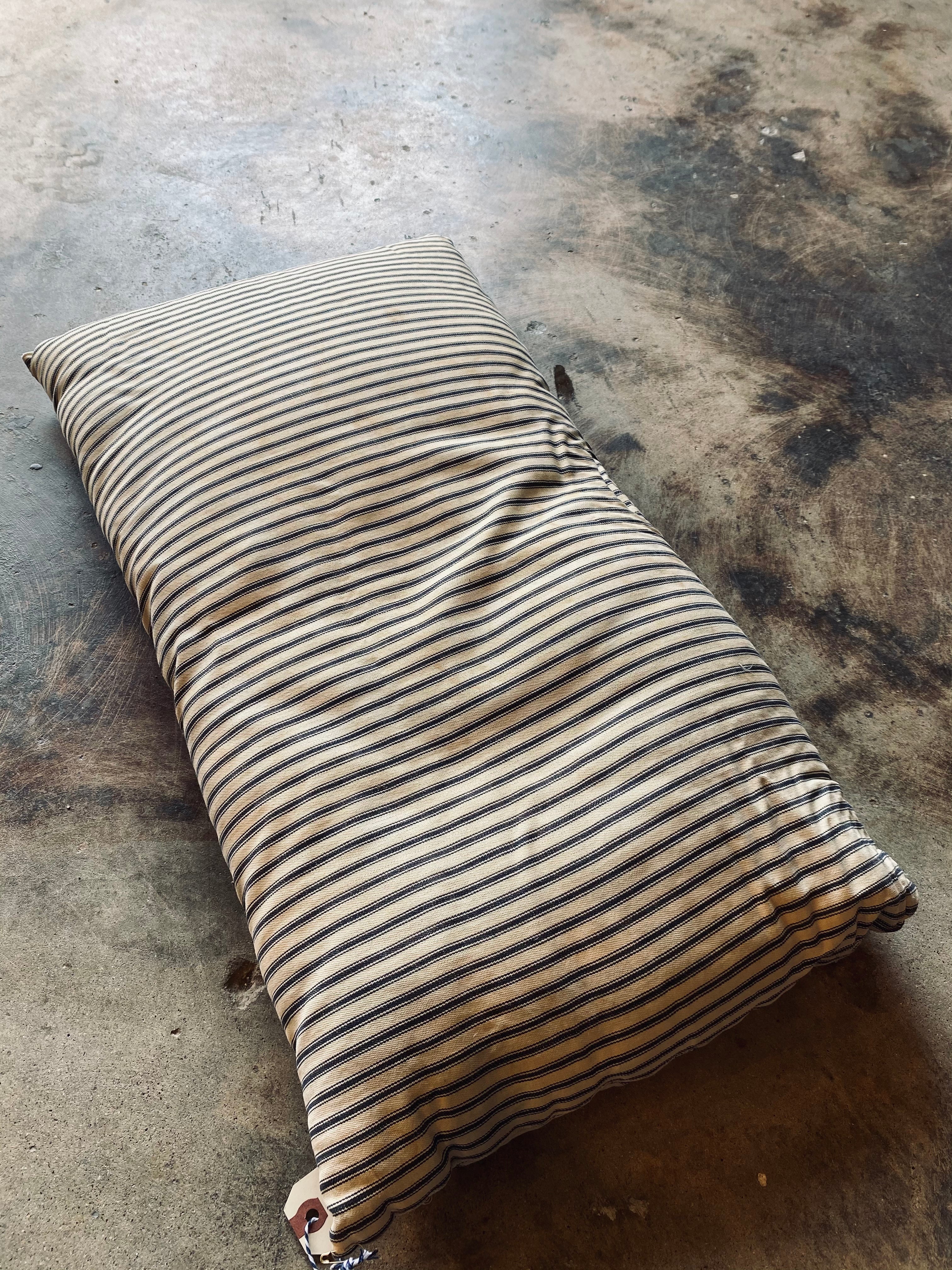 1930s Mattress Ticking Fabric Pillow