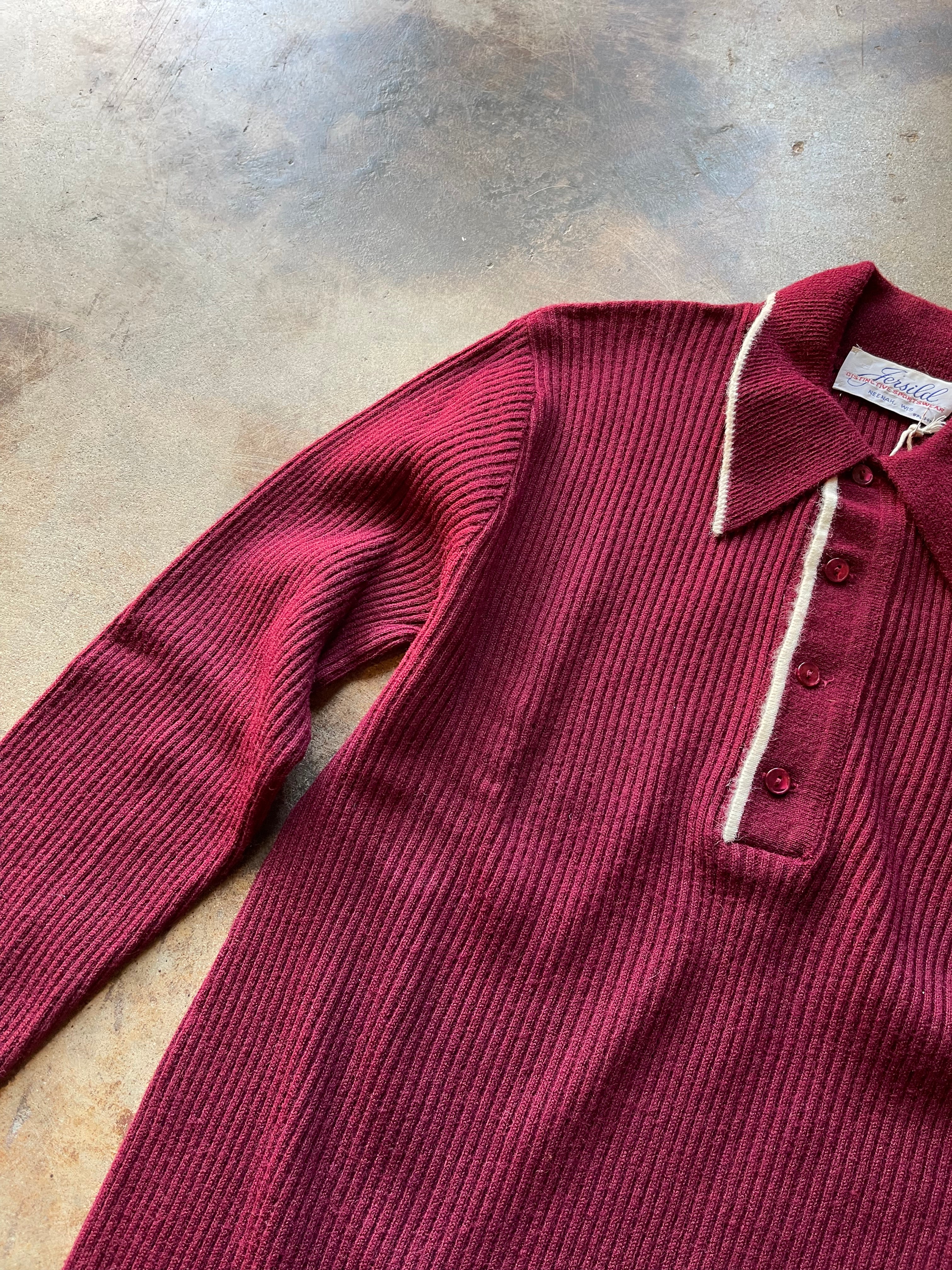 1970’s Jerslid Ribbed Knit Polo | Small