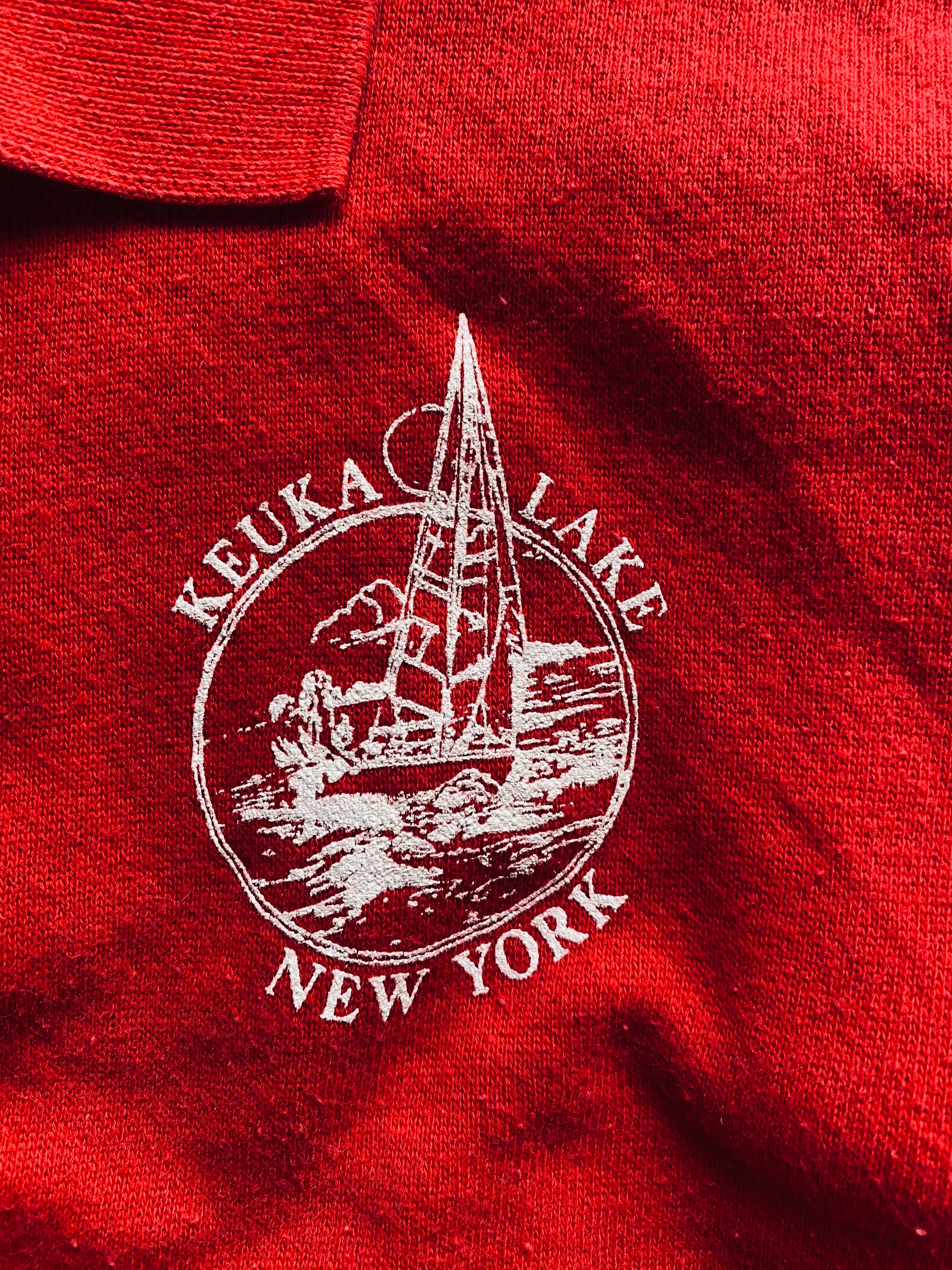 1980s Keuka Lake Sweatshirt Polo | Large