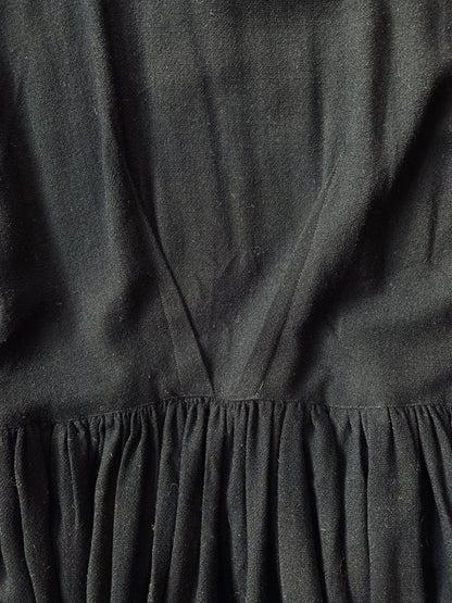 1940’s Wool Mourning Dress | Medium
