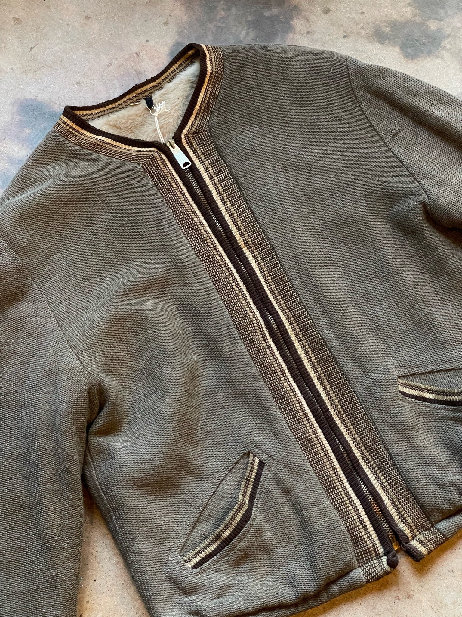 1960’s Knit Zip-Up Cardigan | Large