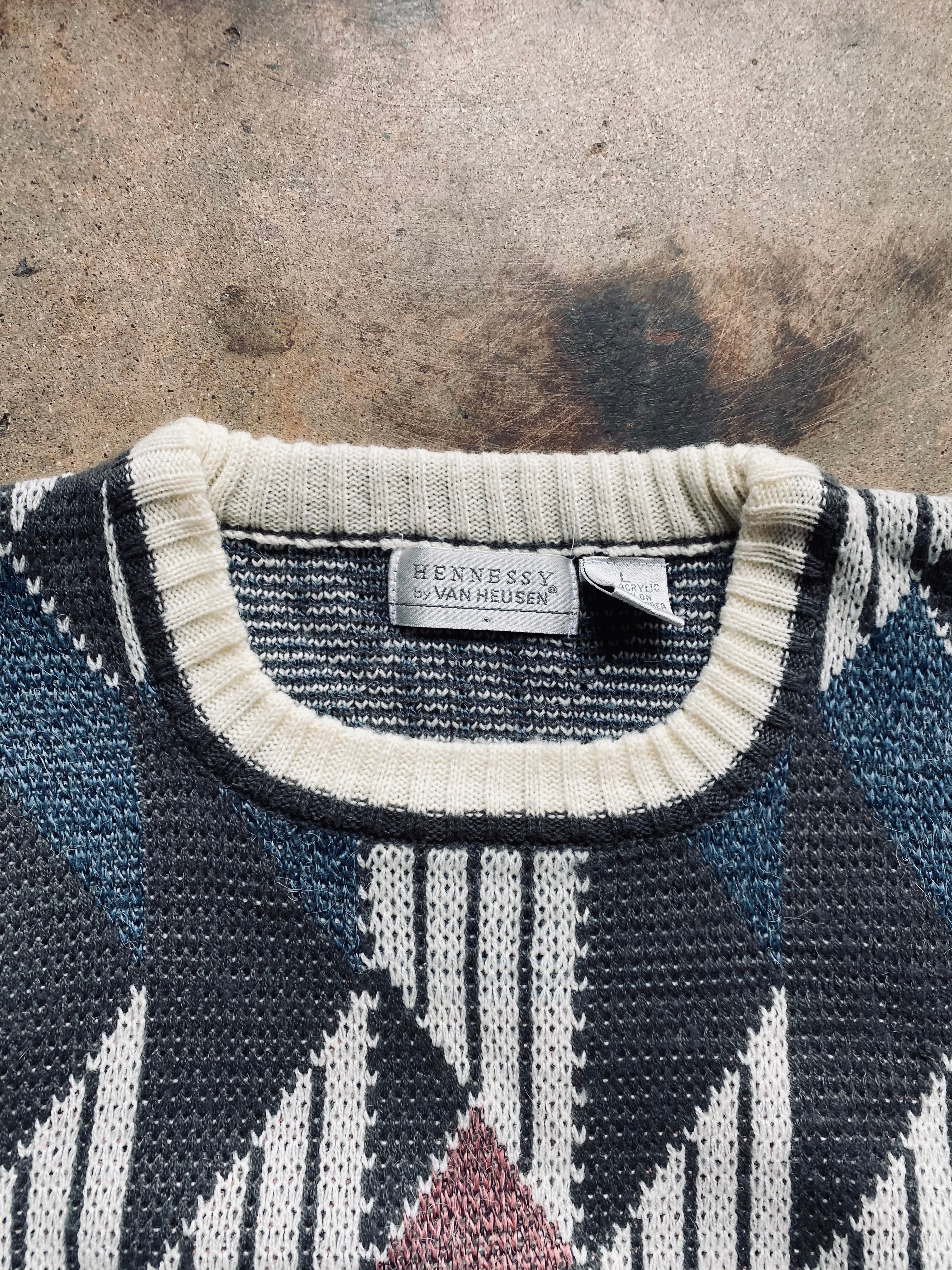 1980s Hennessy Geometric Knit Sweater