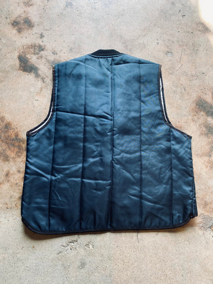 1980s Vertical Stitch Quilted Vest | Medium