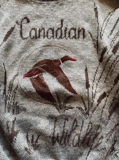 1980s Canadian Wildlife Knit Sweater