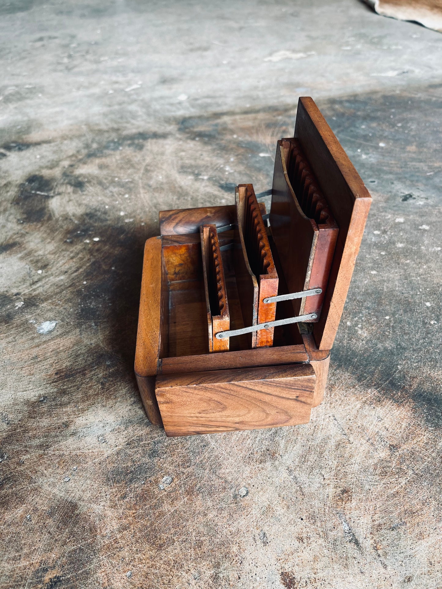 Vintage Wood Inlay Cigarette Box