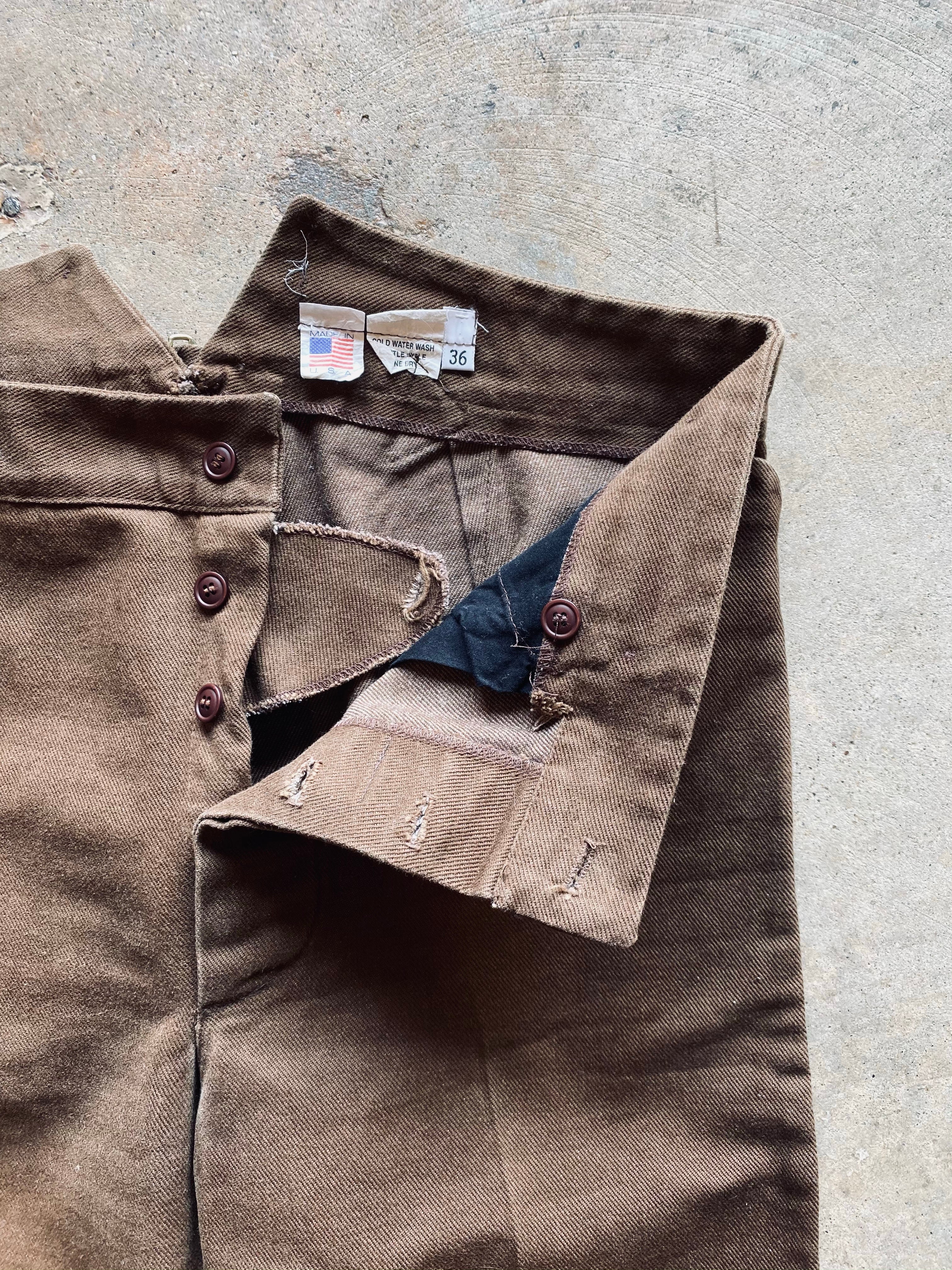 Vintage High Waist Workwear Trousers