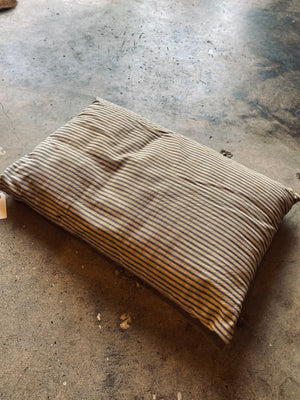1930s Mattress Ticking Fabric Down Pillow