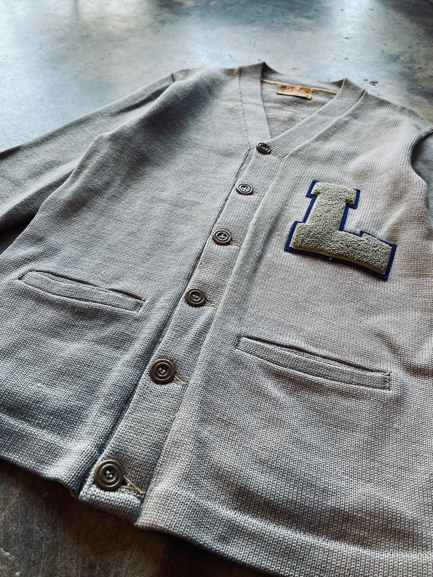 1940s Stadium Shaker Letterman Cardigan | Small