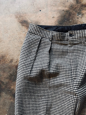 Vintage J. Crew Houndstooth Pleated Trouser | 32R
