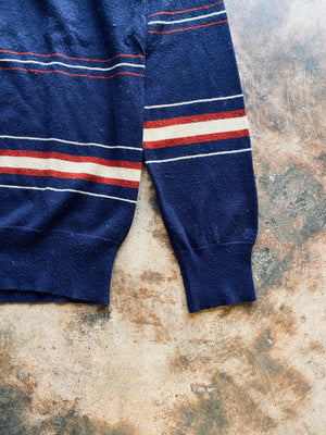 1970s JCPenny Polo Knit Sweater | X-Large