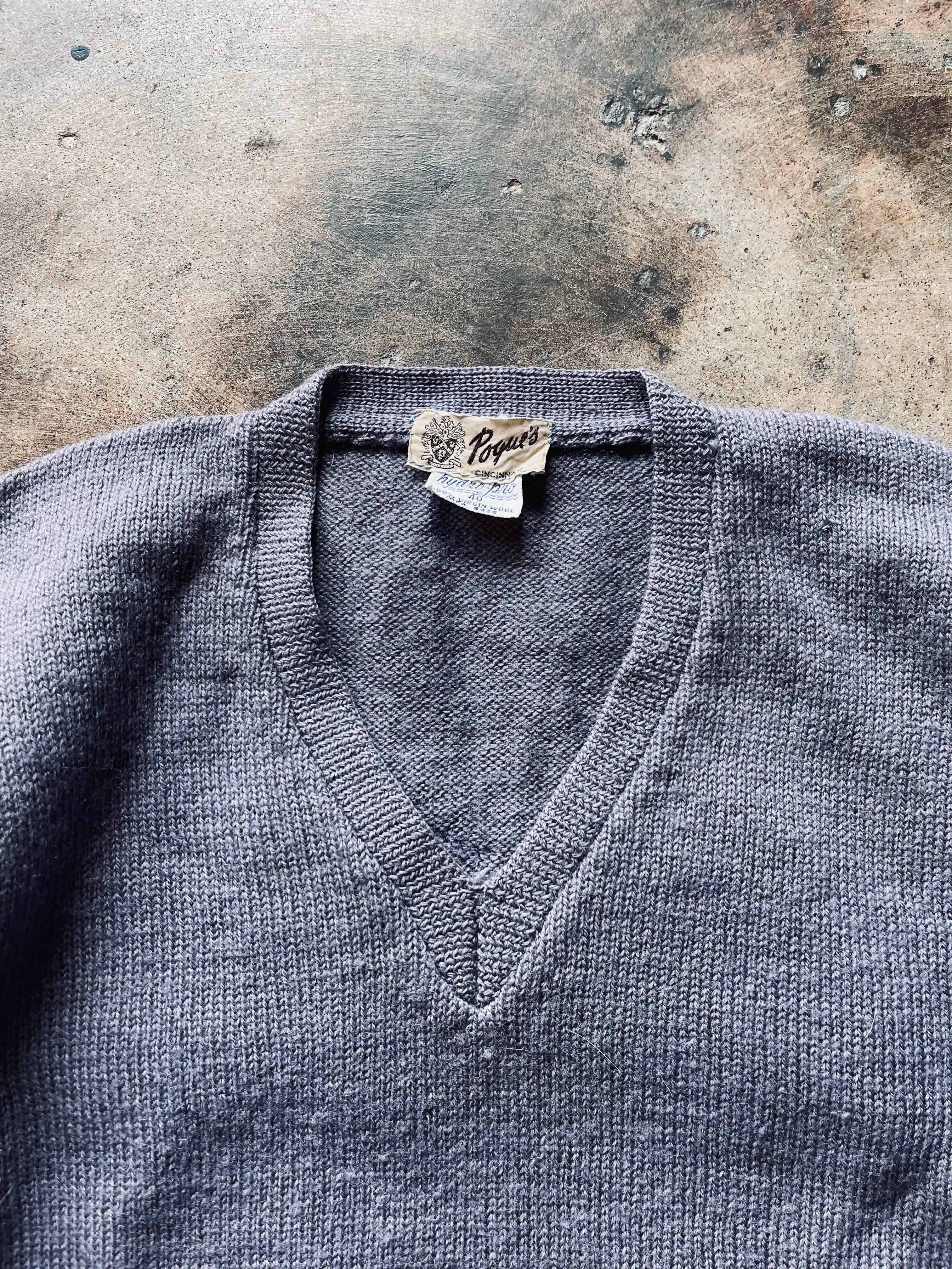 1940’s/50’s Poque’s V-Neck School Sweater | 40