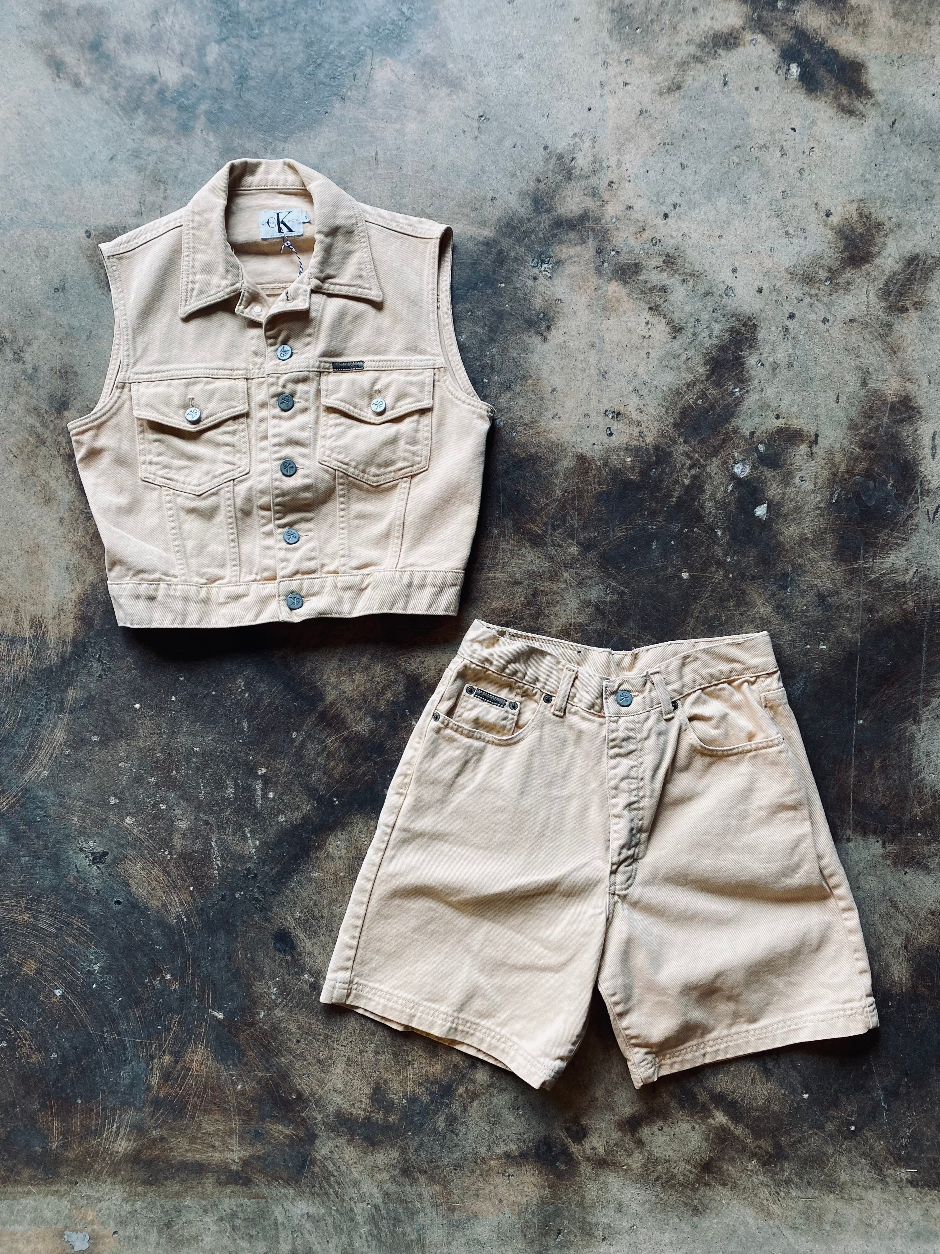 1980s Calvin Klein Jeans Vest & Shorts Set