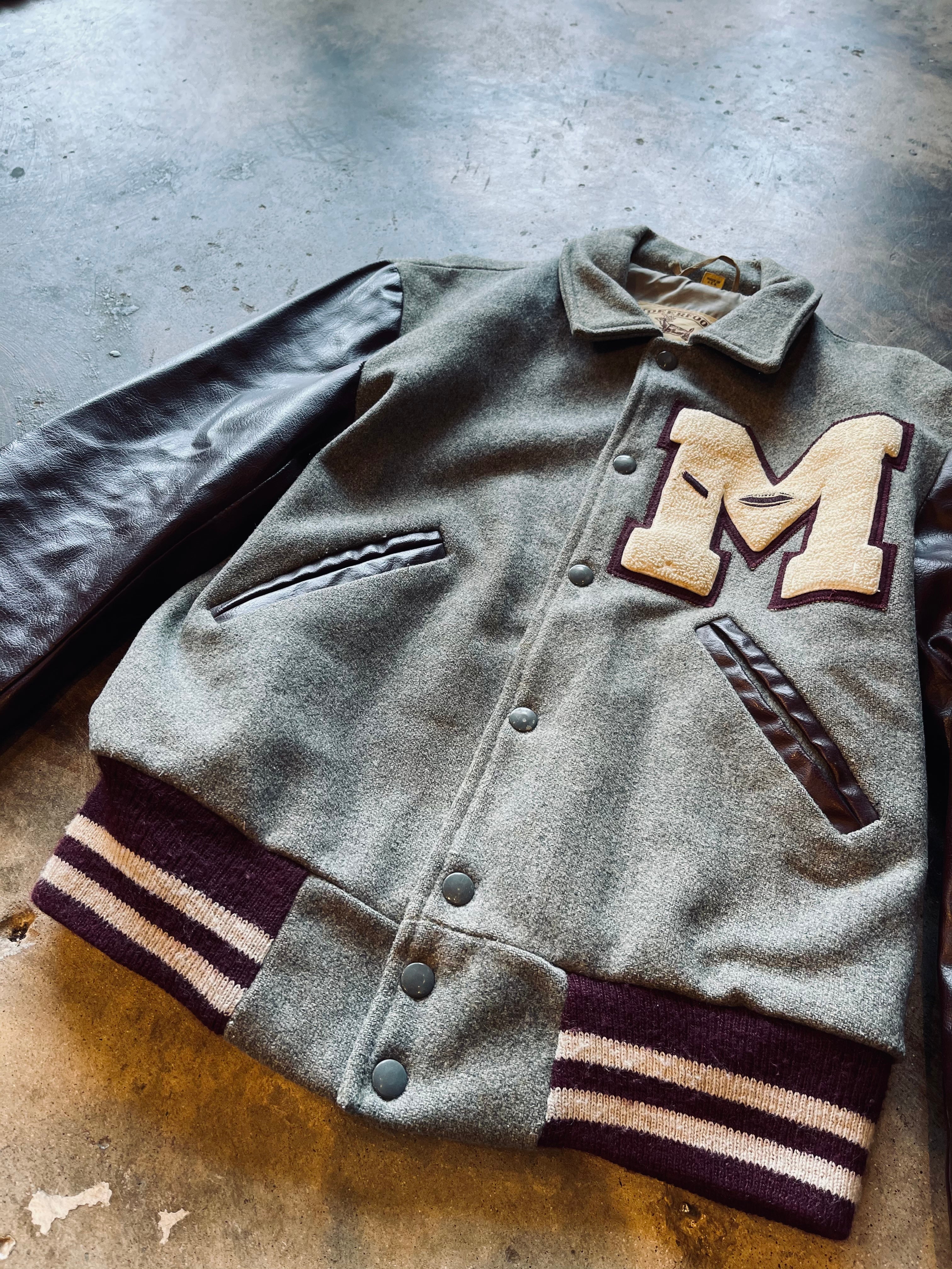 1970s Deer Foot Brand Letterman Jacket | Small