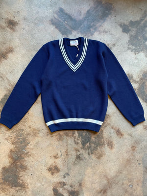 1960’s Charles Wolf Ivy League V-Neck | Large