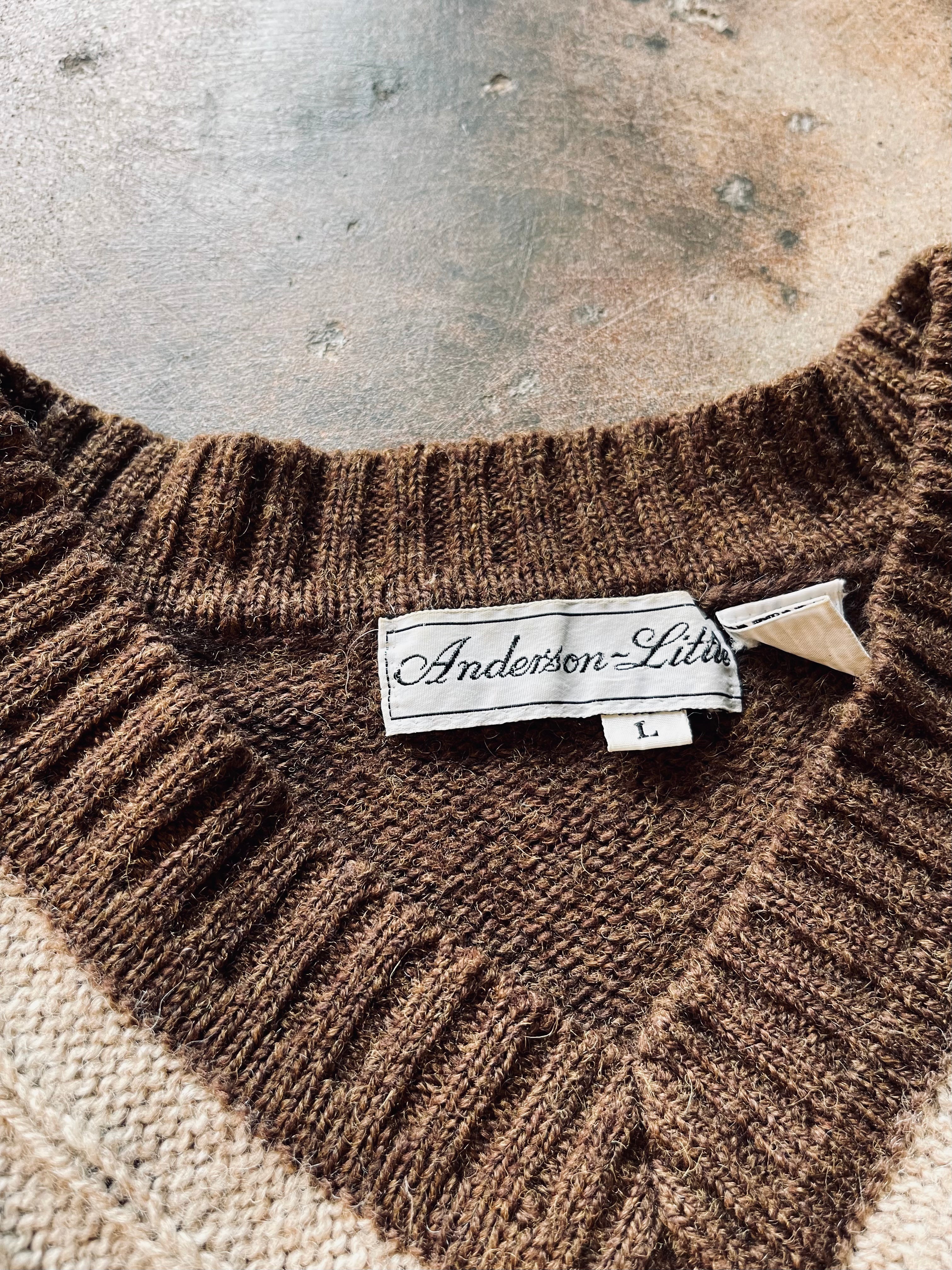 1980’s Anderson-Little V-Neck Cable Knit Sweater