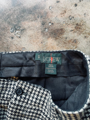Vintage J. Crew Houndstooth Pleated Trouser | 32R