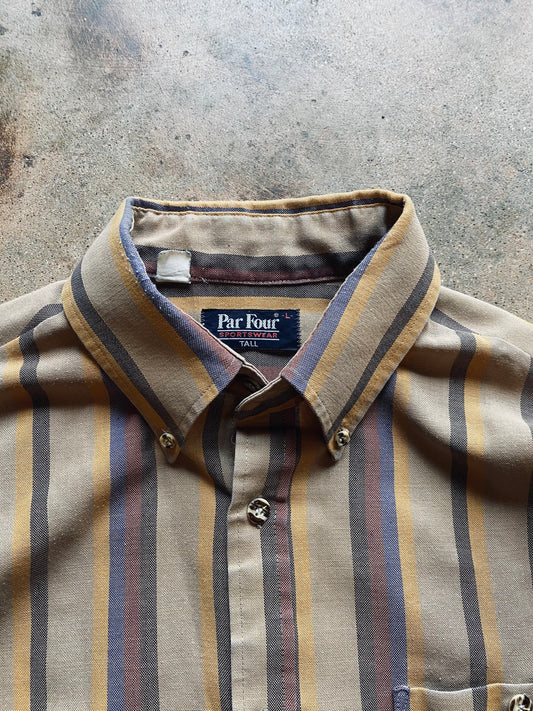 1980s Par Four Striped Oxford Shirt