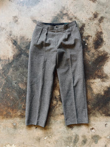 Vintage J. Crew Houndstooth Pleated Trouser | 32R