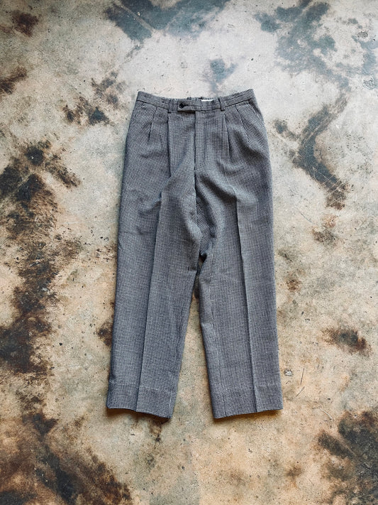 1960s Pleated Houndstooth Trouser