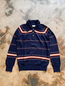 1970s JCPenny Polo Knit Sweater | X-Large