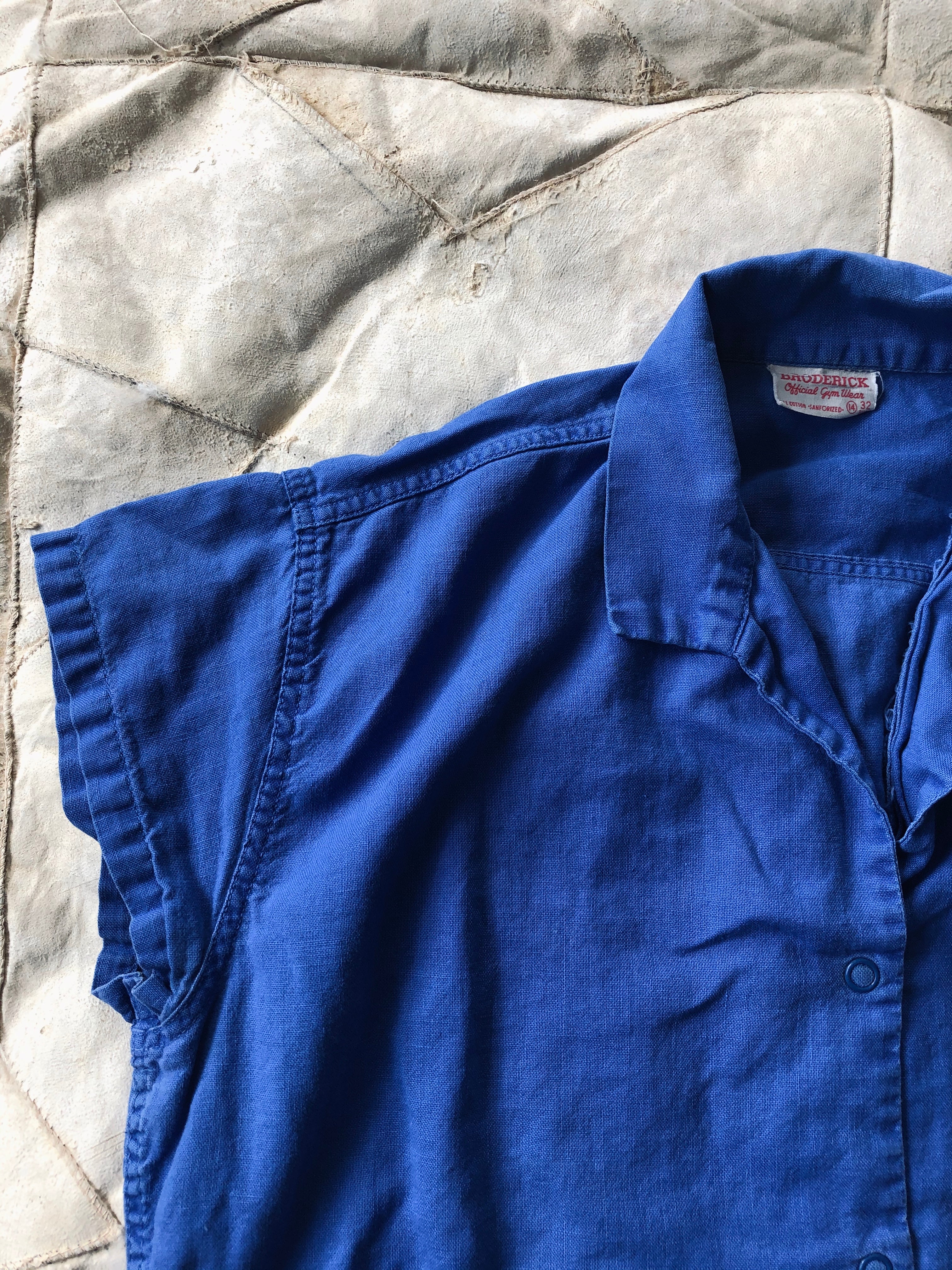 1950’s Broderick Gym Wear Shirt “K. Burrows” | Small