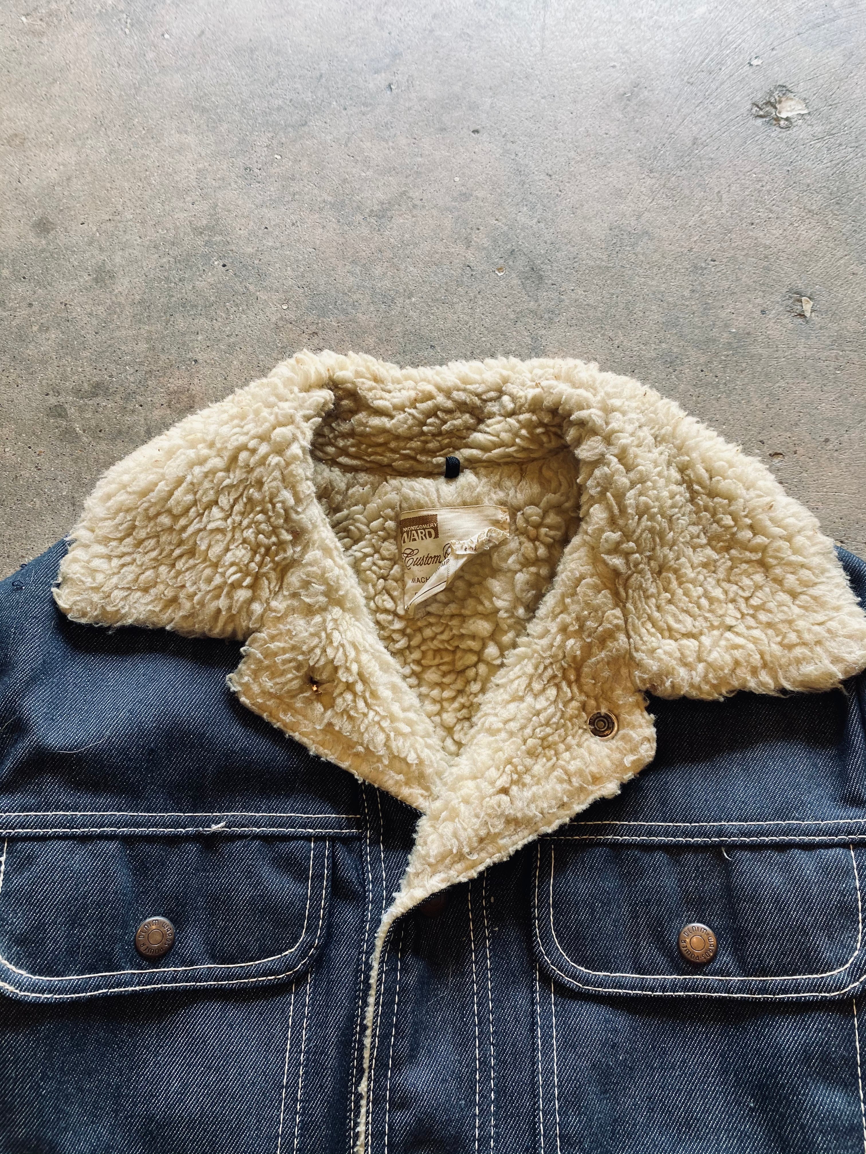 1970s Montgomery Ward Sherpa Line Denim Jacket